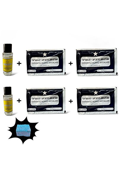 TekYıldız Kumaş Boyası 4 Adet Koyu Lacivert + 2 Adet Fiske + 1 Adet İnce Deta...