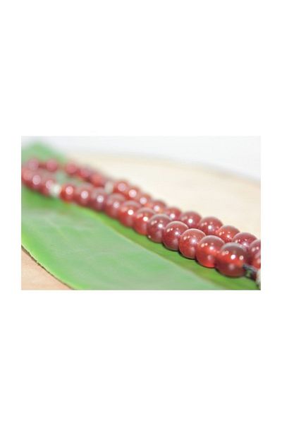 RD EKOAVM Double Tassel Kazaz Tip Globe Cut 8 Mm Rosary Dark Brown Agate Rosary Rdt2273