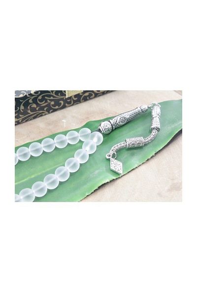 RD EKOAVM Single Tassel Tile Tip Globe Cut 8 Mm Rosary Moon Stone Natural Stone Rosary Rdt2121