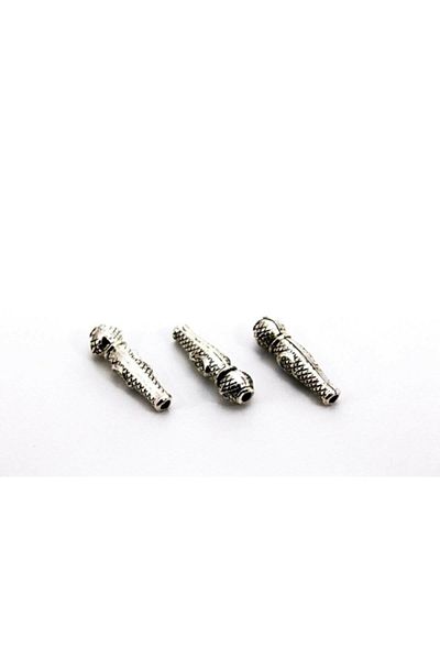 RD EKOAVM Moon Star Patterned Zamak Cast Nickel Plated Prayer Beads Imama 10 Pieces 8.5x29 Mm