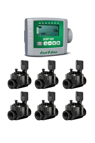 Rainbird ESP 9V PİLLİ KONTROL ÜNİTESİ 6 İSTASYON 100 HV 9V SELENOİD VANA SETİ ESP-9V WPX