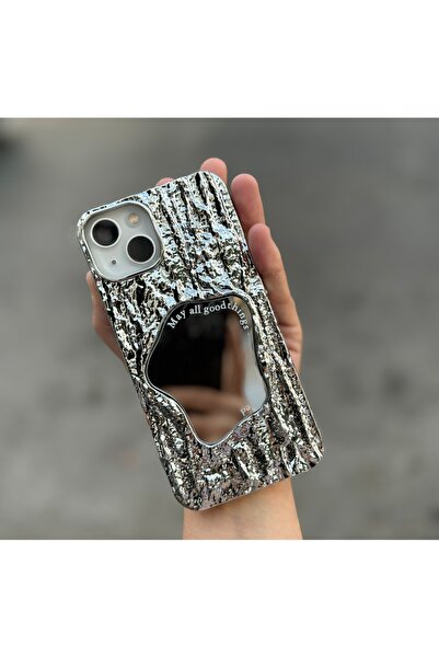 FİŞNEİLETİŞİM حافظة فضية اللون متوافقة مع هاتف IPHONE 13/14