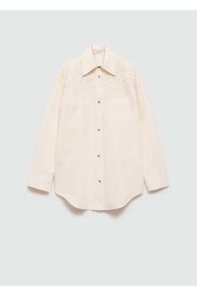 MANGO Woman Διακοσμητικό πουκάμισο με ραφές