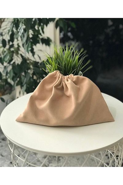 AREV BAGS Beige Fabric Pouch