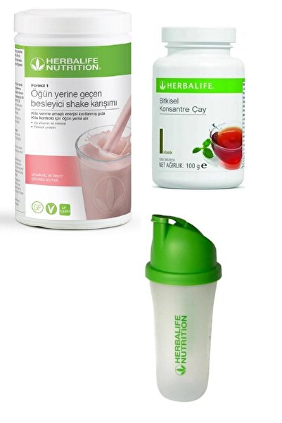 Herbalife Set Ahududu Beyaz Çikolata Shake 100 gr Klasik Çay ve Shaker