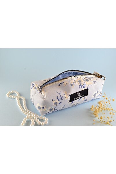 esperidesign Tasarım Çiçekli Kalem Kutusu Kalemlik Makyaj Çantası Çok Amaçlı Organizer