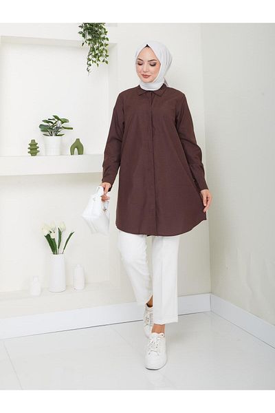 ensade Long Sleeve Woven Shirt Tunic