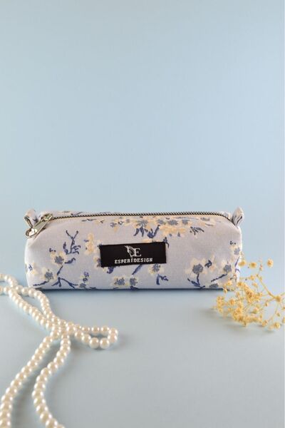 esperidesign Tasarım Çiçekli Kalem Kutusu Kalemlik Makyaj Çantası Çok Amaçlı Organizer