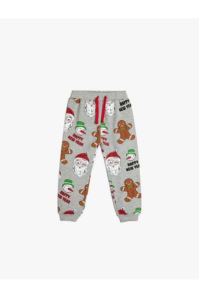 Koton New Year's Themed Baby Boy Jogger Sweatpants - Print Detailed