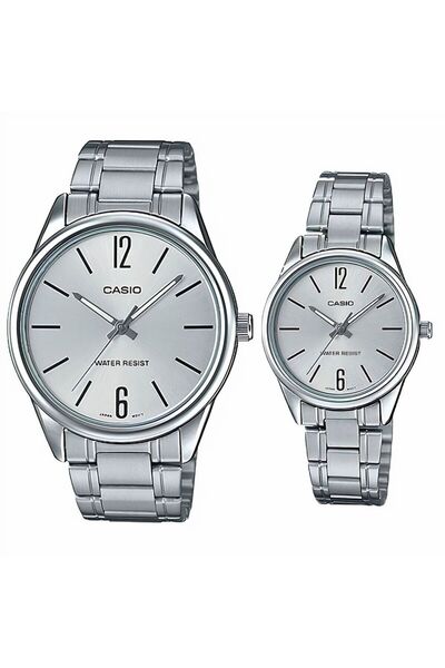 Casio Metalik Renk 2 Yıl Garantili Sevgili Çift İki Kol Saati
