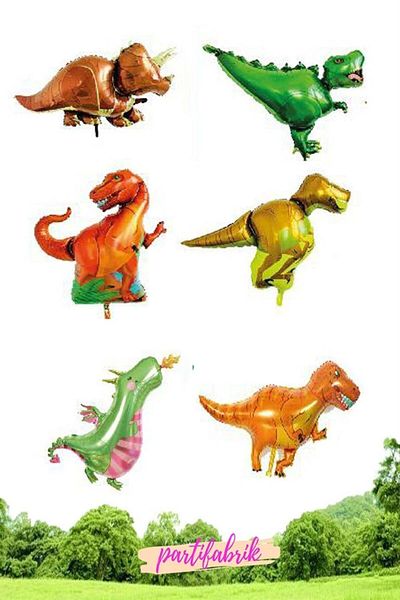 Partifabrik Set of 6 Dinosaur Foil Balloons