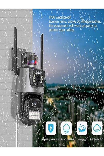 ULTRATEKNO CMR7 8MP PTZ Dış Mekan Full Hd Wifi Kamera Su Geçirmez Hareket Sensörlü Gece Görüşlü IP Kamera