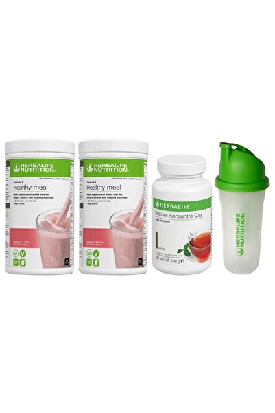 Herbalife Aylık Eko Set 2 Adet Shake (ahududu Aromalı) 100 Gr Çay Ve Shaker