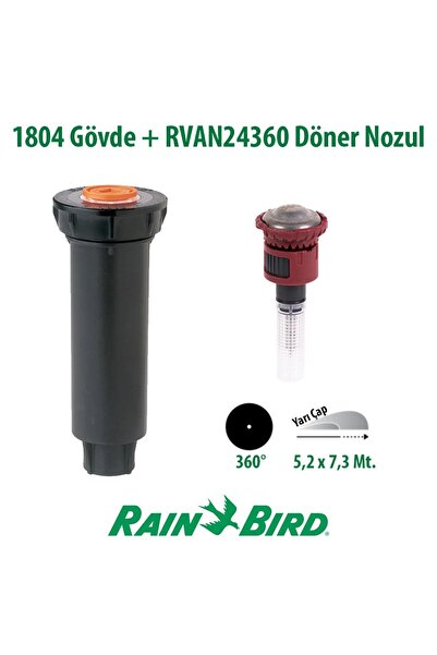 Genel Markalar Rain Bird RVAN24360 Döner Nozul Tam Tur 5,2 - 7,3 Mt. ve 1804 ...