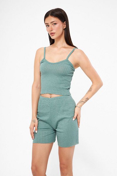 Oyga Σετ γυναικείο σορτς με κορδόνι Water Green