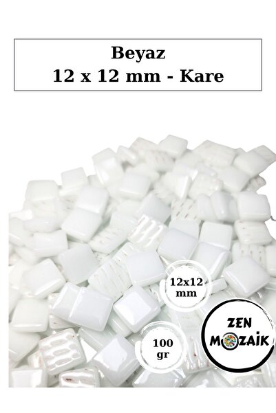 Zen Mozaik Sanatsal Mozaik Çalışmalarınız için 12x12 mm - Kare Cam Mozaik Taşı (100 gr)