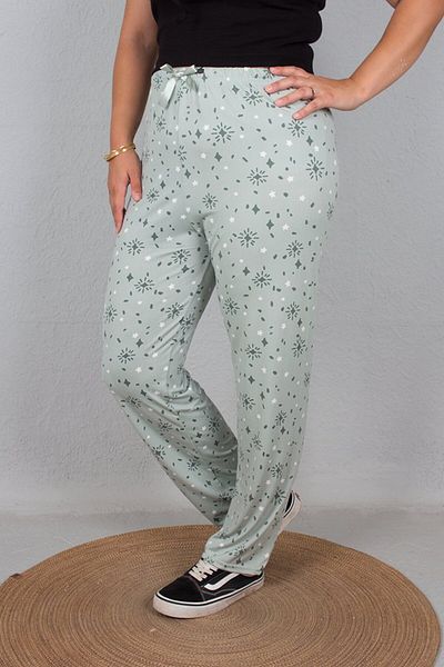 Truva XXL Patterned Large Size Cotton Viscose Pajama Bottoms