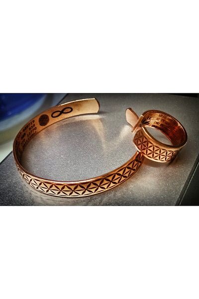 DA Cooper Design Copper Bracelet Abundance Blessings Life & Healing Sectional Bracelet & Ring Set Set
