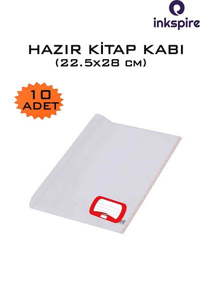 inkspire Transparent White Book Cover - with Labels, Adjustable 10 Pieces, Self-Adhesive Edge