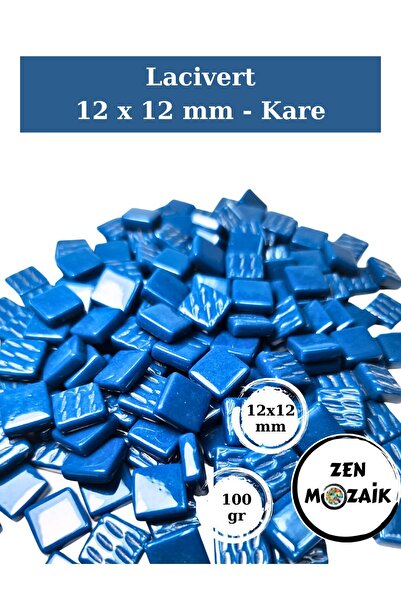 Zen Mozaik Sanatsal Mozaik Çalışmalarınız için 12x12 mm - Kare Cam Mozaik Taş...