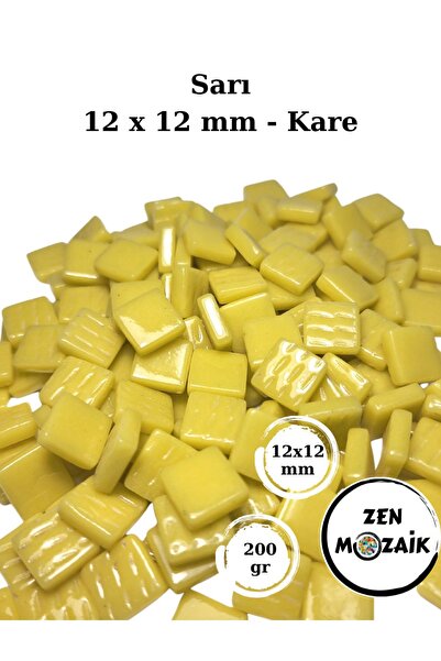 Zen Mozaik Sanatsal Mozaik Çalışmalarınız için 12 x12 mm - Kare Cam Mozaik Taşı