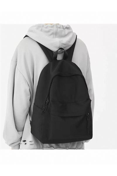 Köstebek Black Water Resistant Plain School Backpack