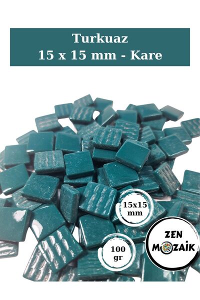 Zen Mozaik Sanatsal Mozaik Çalışmalarınız için 15x15 mm - Kare Cam Mozaik Taş...