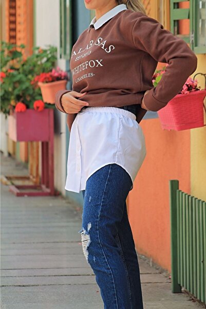 Sahra Şal Dünyası Fustă damă Salvator Popelin 100% Bumbac Alb