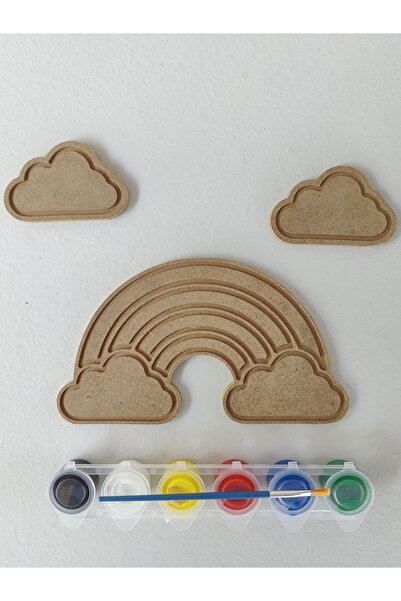 şimşek hobi tasarım Gökkuşağı Ve Bulutlar Boyama Seti. Okul Öncesi Boyama Akt...