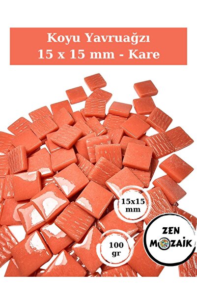 Zen Mozaik Sanatsal Mozaik Çalışmalarınız için 15x15 mm - Kare Cam Mozaik Taş...