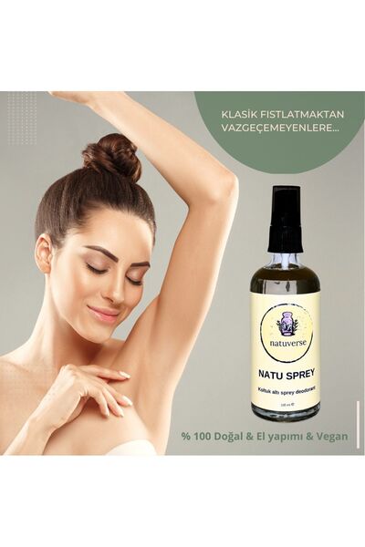 NATUVERSE Alkolsüz Helal Sprey Deodorant -% 100 Doğal & Vegan & El Yapımı