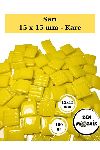 Zen Mozaik Sanatsal Mozaik Çalışmalarınız için 15x15 mm - Kare Cam Mozaik Taş...