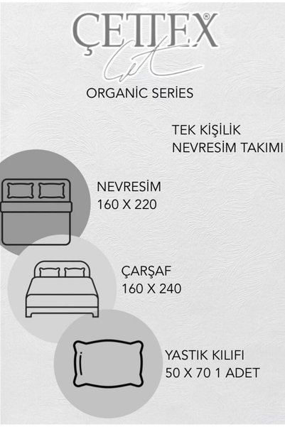 ÇETTEX Organic Linen Single Bedding Set