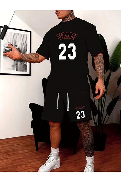 Apparelix Unisex 23 εμπριμέ κάτω επάνω σετ