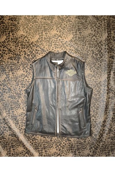 NYC GİYİM TEKSTİL Men's Genuine Leather Vest - Regular-Fit, Biker Style Vintage