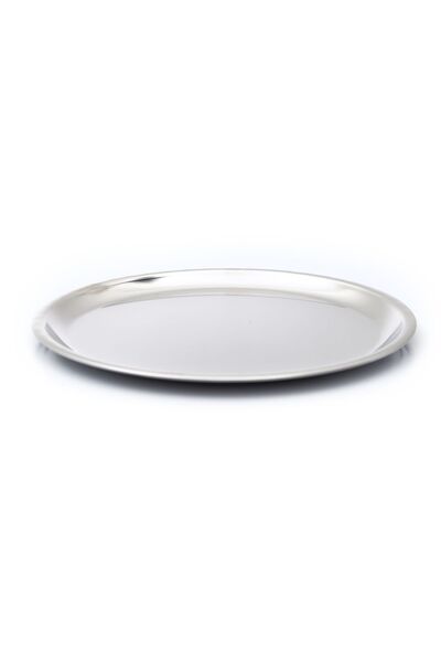 BAYDURSAN Stainless Steel Flat - Thick Glossy 23 Cm, Serving Plate - Pack of 6
