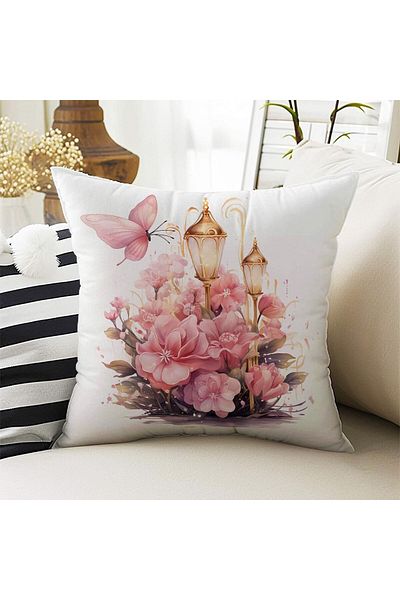 Else Dekor Pink Double Sided Princess Patterned Digital Printed Throw Pillow Cover - Ds04