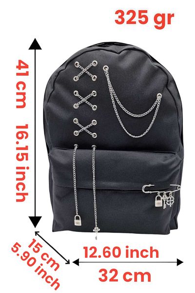 Uniquerrs Μαύρο Unisex Chain Backpack - Special Design