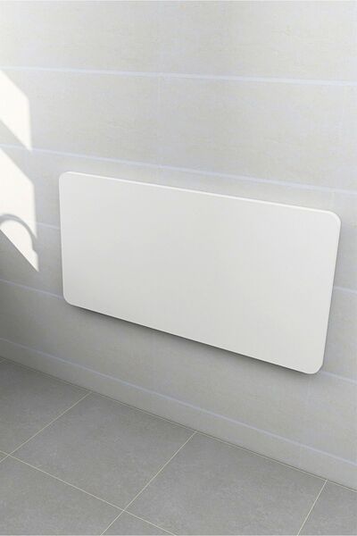 Kydonia Home 60x110 cm 4 Köşe Oval Mat Beyaz Duvara Monte Kırma Katlanır Yemek Masası