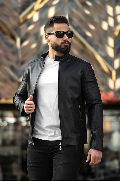 BOYS MANS Мъжко кожено палто Зимно палто Кожено яке