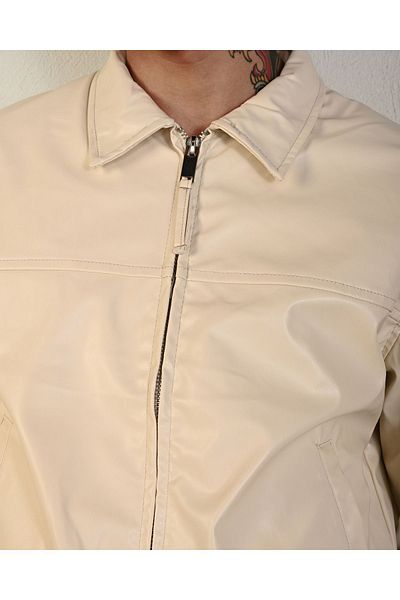 İLKCET MODA Ανδρικό μπουφάν από συνθετικό δέρμα - Boxy Fit