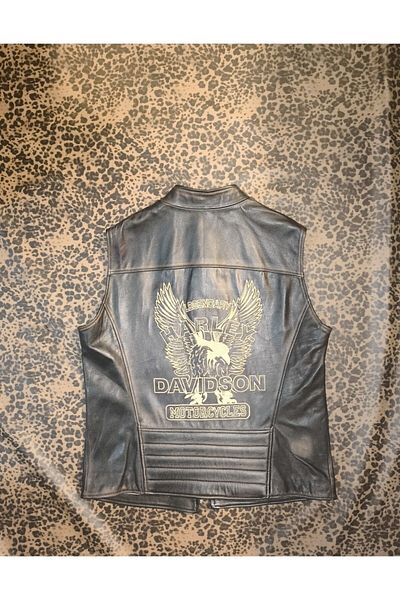 NYC GİYİM TEKSTİL Men's Genuine Leather Vest - Regular-Fit, Biker Style Vintage