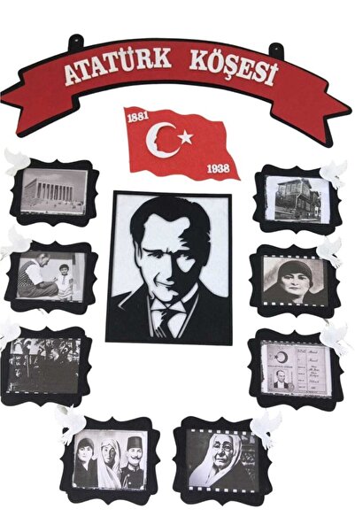 Aydede Oyunevi Resimli Atatürk Köşesi Panosu Keçe / Atatürk Köşesi Okul Öncesi Ilkokul Hazır