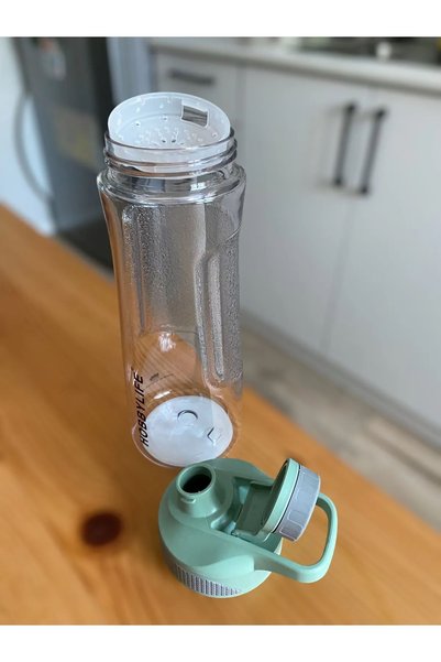 HOBBY LİFE Şeffaf Spor Okul Ofis Su Matarası, Suluk 730ml Şeffaf Yeşil