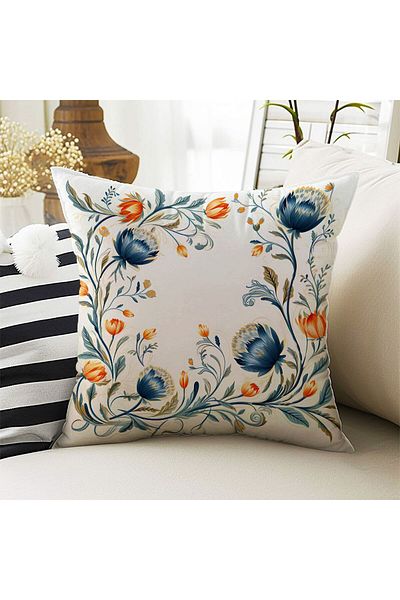 Else Dekor Husă de pernă vintage cu două fețe cu imprimeu floral - imprimare digitală, Ds01