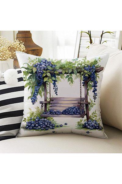Else Dekor Double Sided Digital Printed Grape Tie - Throw Pillow Cover Ds04