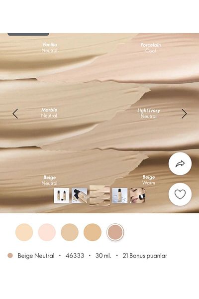 Oriflame The One Illuskin Glow Reflective Foundation Beige Neutral 1 Piece