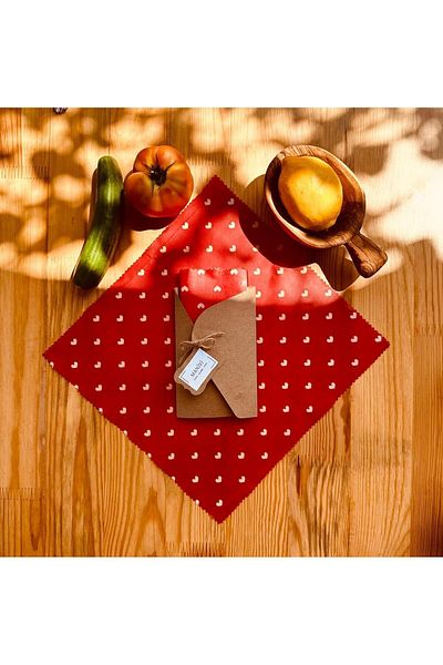 MANİVİ Beeswax Reusable Food StoraGe Cloth - 2 Pieces 30x30 Cm