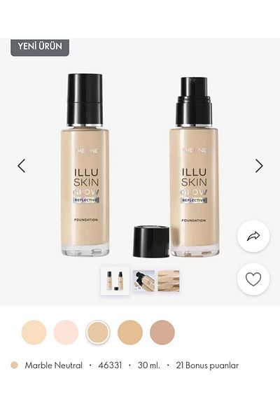 Oriflame The One Illuskin Glow Reflective Foundation Marble Neutral 1 Piece