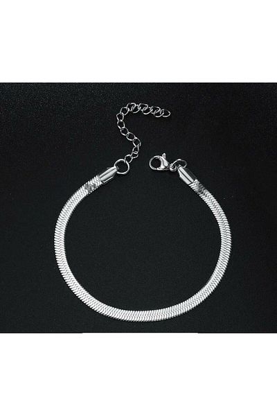 Violetta Jewelry Steel Silver Italian Chain Bracelet